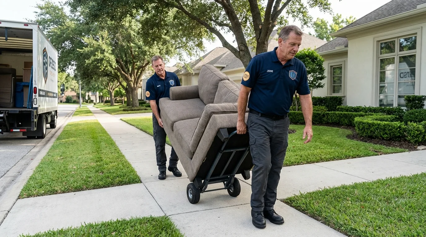 Local residential moving crew loading furniture in Annandale, MN